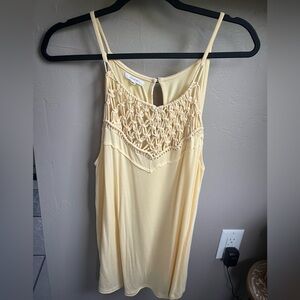 Maurices Light Yellow Crochet Tank Top